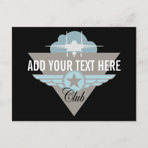 Militray Airplane Club - Your Text Here Postcard
