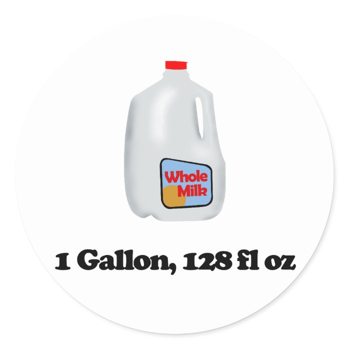 Milk, 1 Gallon, 128 fl oz Stickers