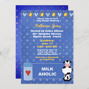Milk Aholic Baby Shower Invitation