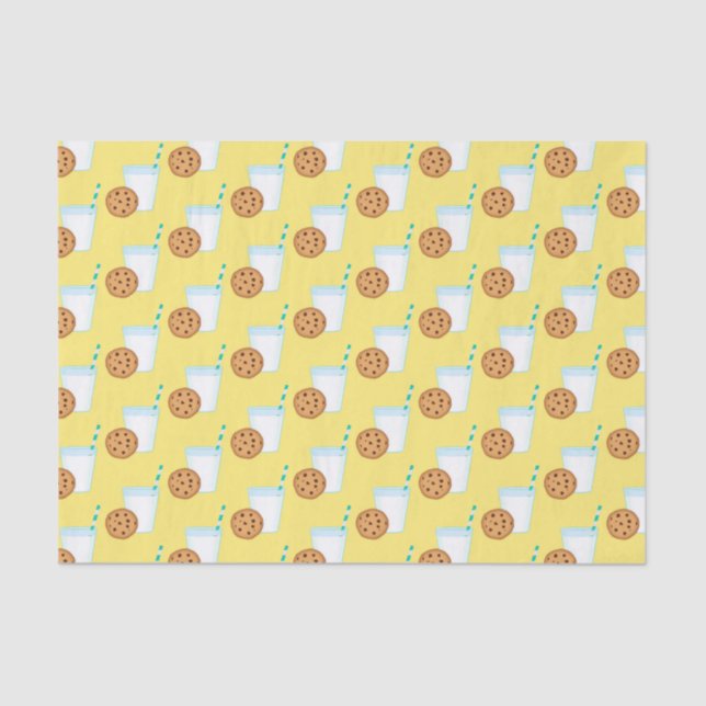 Milk and Chocolate Chip Cookie Tissue Paper (Front)