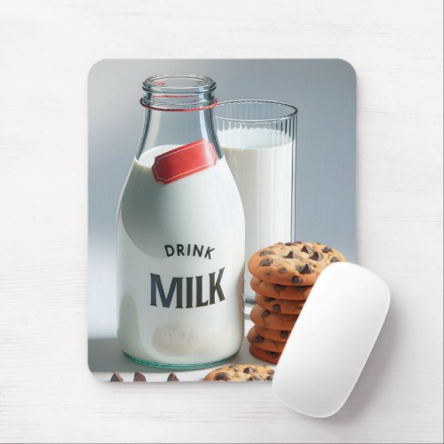 Milk and Chocolate Chip Cookies Mouse Pad