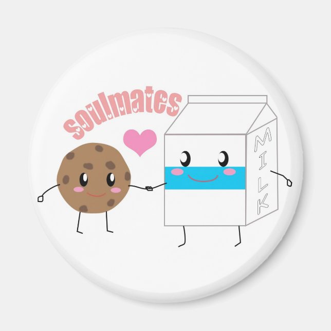Milk and Cookie 2 Inch Round Magnet (Front)