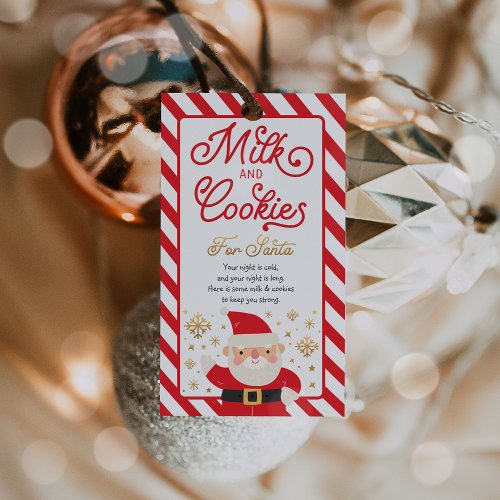 Milk And Cookie For Santa Christmas Eve Box Filler Gift Tags