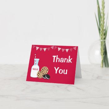 Milk And Cookie Party Thank You Card by eventfulcards at Zazzle