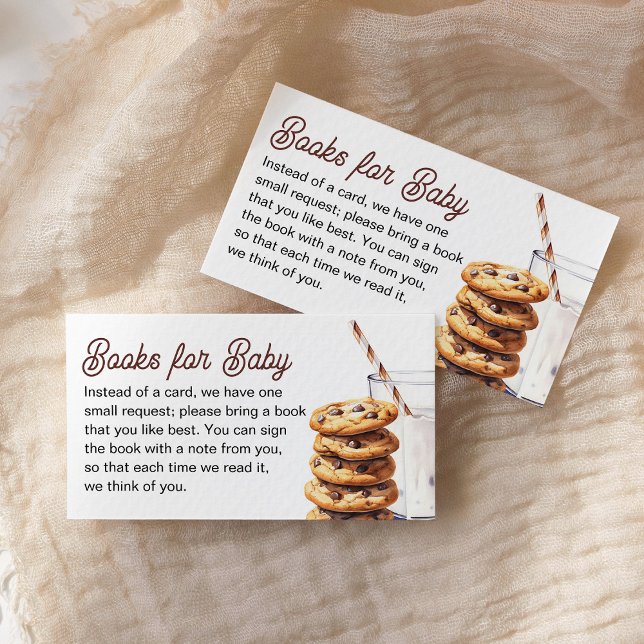 Milk and Cookies Baby Shower Books for Baby Enclosure Card (Creator Uploaded)