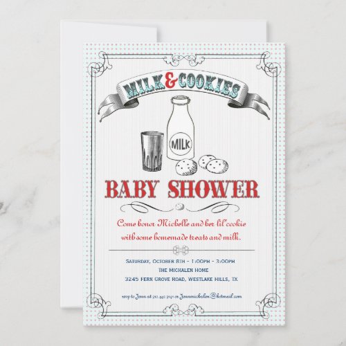 Milk and Cookies Baby Shower Invitation