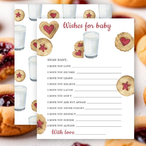 Milk and cookies baby shower - wishes for baby