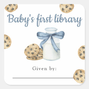Milk and Cookies Baby's first library Square Sticker