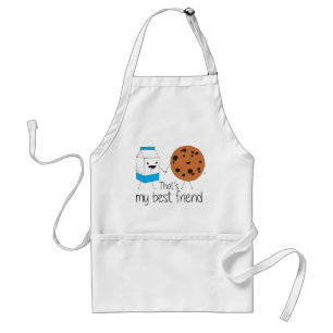 Milk and Cookies Best Friends BFF Friendship Art Adult Apron
