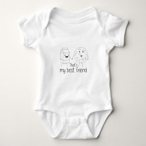 Milk and Cookies Best Friends BFF Friendship Art Baby Bodysuit