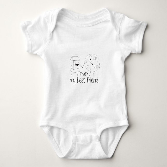 Milk and Cookies Best Friends BFF Friendship Art Baby Bodysuit (Front)