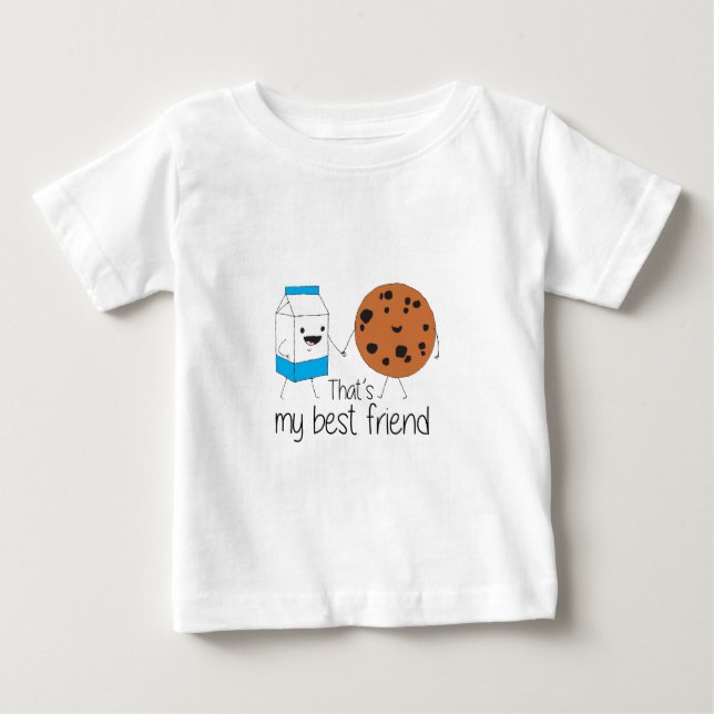 Milk and Cookies Best Friends BFF Friendship Art Baby T-Shirt (Front)