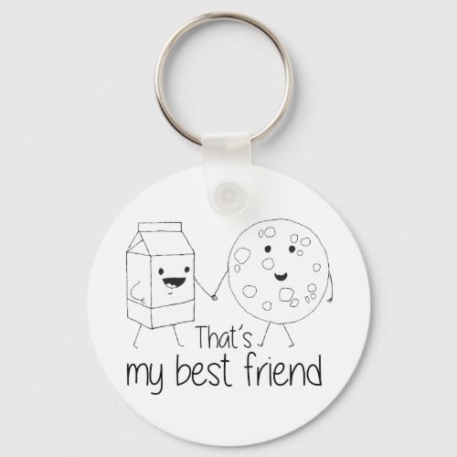 Milk and Cookies Best Friends BFF Friendship Art Keychain