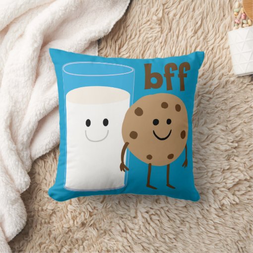 Milk And Cookies BFF Throw Pillow | Zazzle