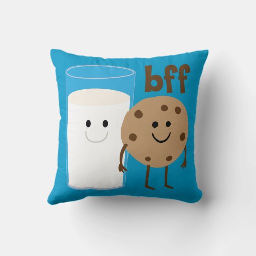 Milk And Cookies BFF Throw Pillow | Zazzle