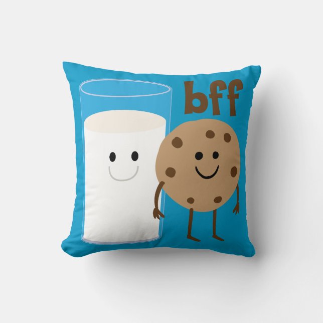 Milk And Cookies BFF Throw Pillow (Front)