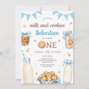 Milk and Cookies Birthday Invitation