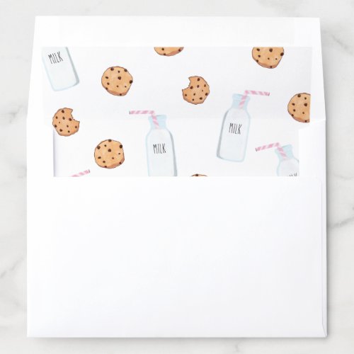 Milk and Cookies Birthday Invite Envelope Liner