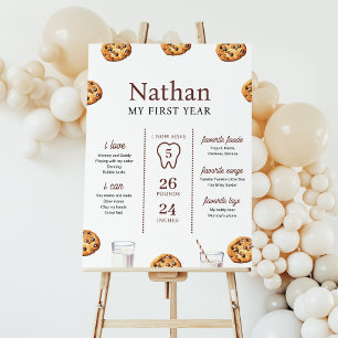 Milk and Cookies Birthday Milestone Foam Board