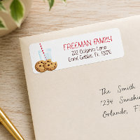 Milk and Cookies Birthday Party Address Label | Ch