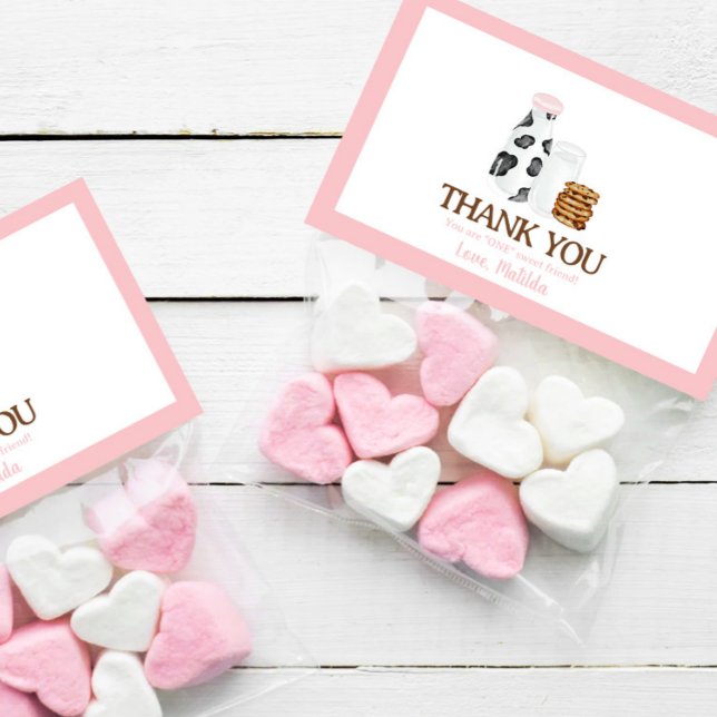 Milk and Cookies Birthday party favor treat topper Business Card (Creator Uploaded)