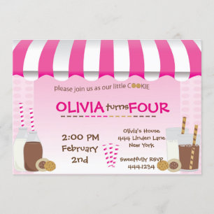 Milk And Cookies Birthday Party Invitation