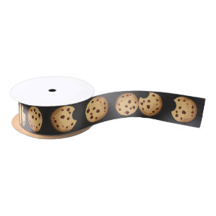 Milk and Cookies Birthday Satin Ribbon   Chocolate