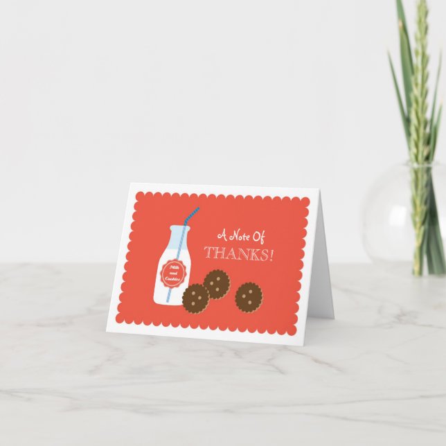 Milk and Cookies Birthday Thank You Card (Front)