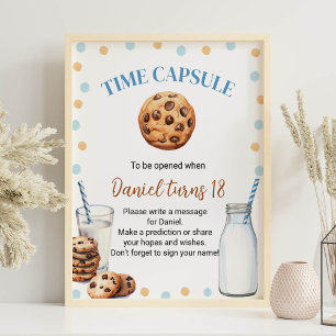 Milk And Cookies Birthday Time Capsule Sign