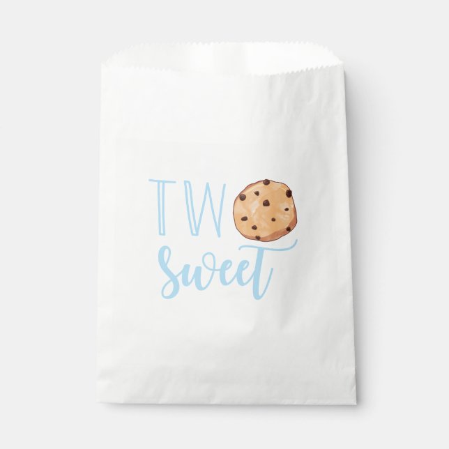 Milk and Cookies blue 2nd Birthday two sweet Favor Bag (Front)