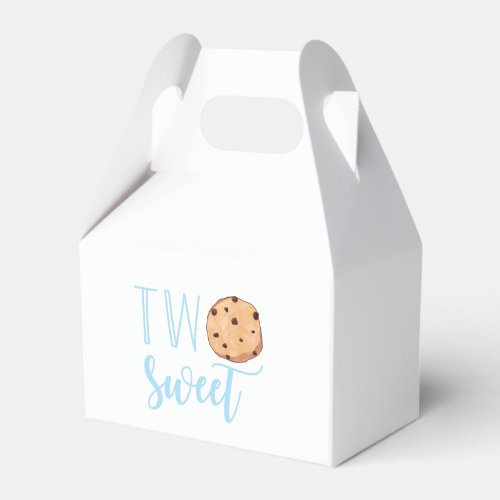 Milk and Cookies blue 2nd Birthday two sweet Favor Boxes