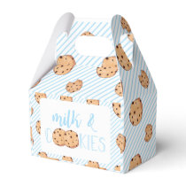 Milk and Cookies blue Birthday Party Favor Boxes