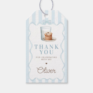 Milk and Cookies Blue Birthday Party Favor Gift Tags