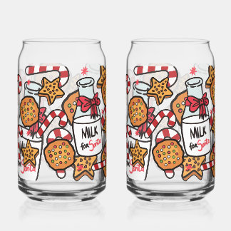 Milk and Cookies Can Glass