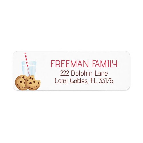 Milk and Cookies Chocolate Chip Cookies Address Label