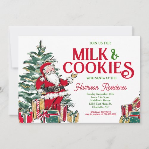 Milk and Cookies Christmas INvite