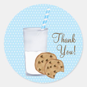 Milk And Cookies Classic Round Sticker by LittlebeaneBoutique at Zazzle