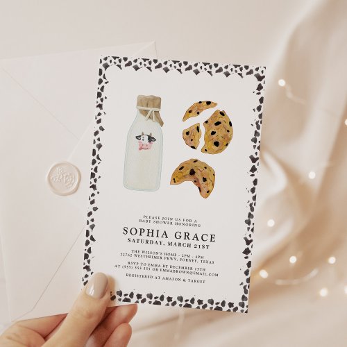 Milk and Cookies Cute Baby Shower Invitation