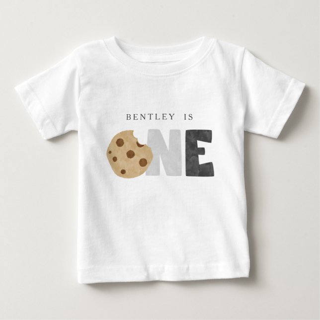 Milk and Cookies First Birthday Baby T-Shirt (Front)