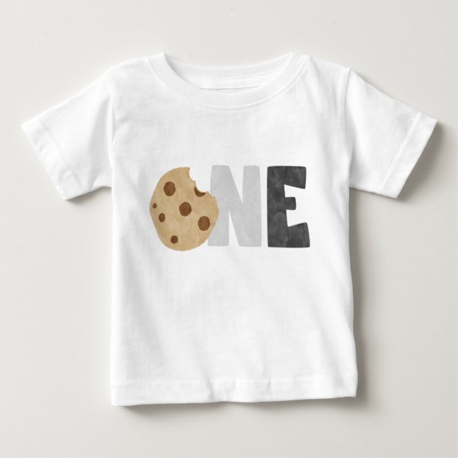 Milk and Cookies First Birthday Baby T-Shirt (Front)