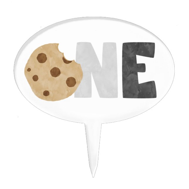 Milk and Cookies First Birthday Cake Topper (Front)