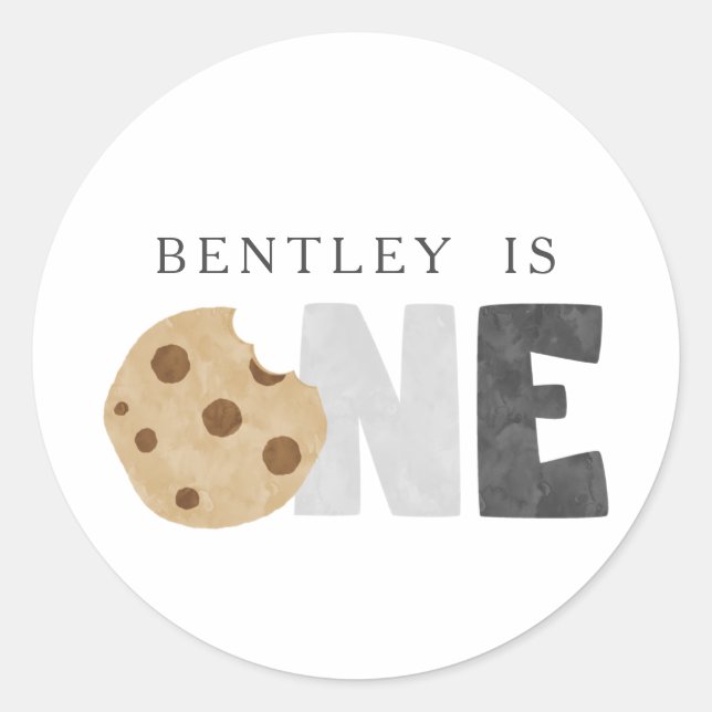 Milk and Cookies First Birthday Classic Round Sticker (Front)