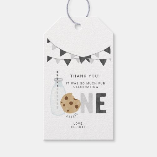 Milk and Cookies First Birthday Gift Tags