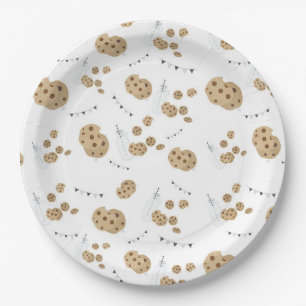 Milk and Cookies First Birthday Paper Plates