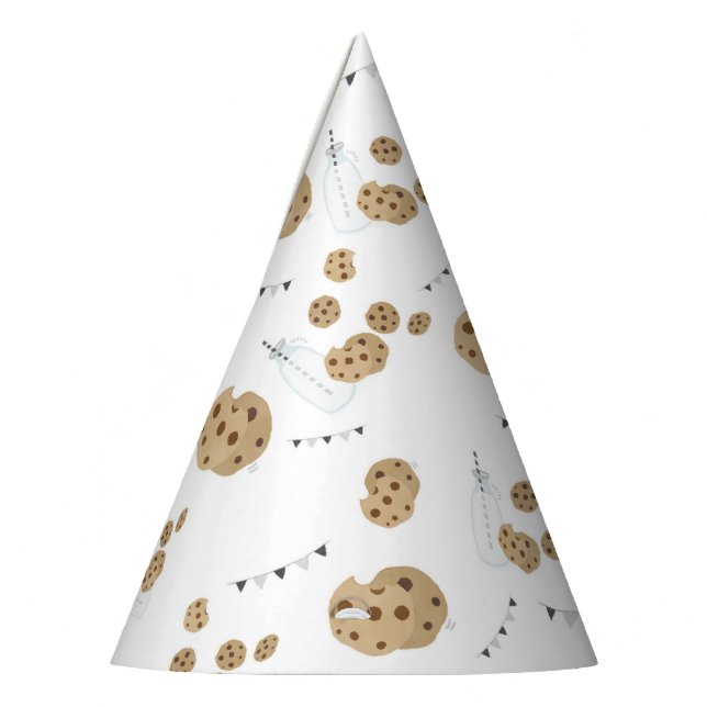 Milk and cookies first birthday party hats (Left)