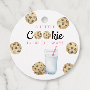 Milk and Cookies Girl Baby shower Favor Tags