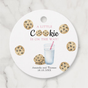 Milk and Cookies Girl Baby shower Favor Tags