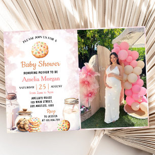 Milk And Cookies Girl Baby Shower Photo Invitation