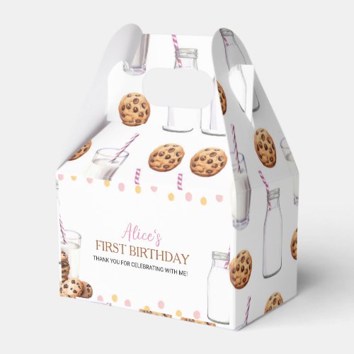Milk And Cookies Girl Birthday Party Favor Box
