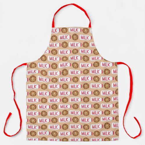 Milk and Cookies Jug Bottle Chocolate Chip Cookie Apron